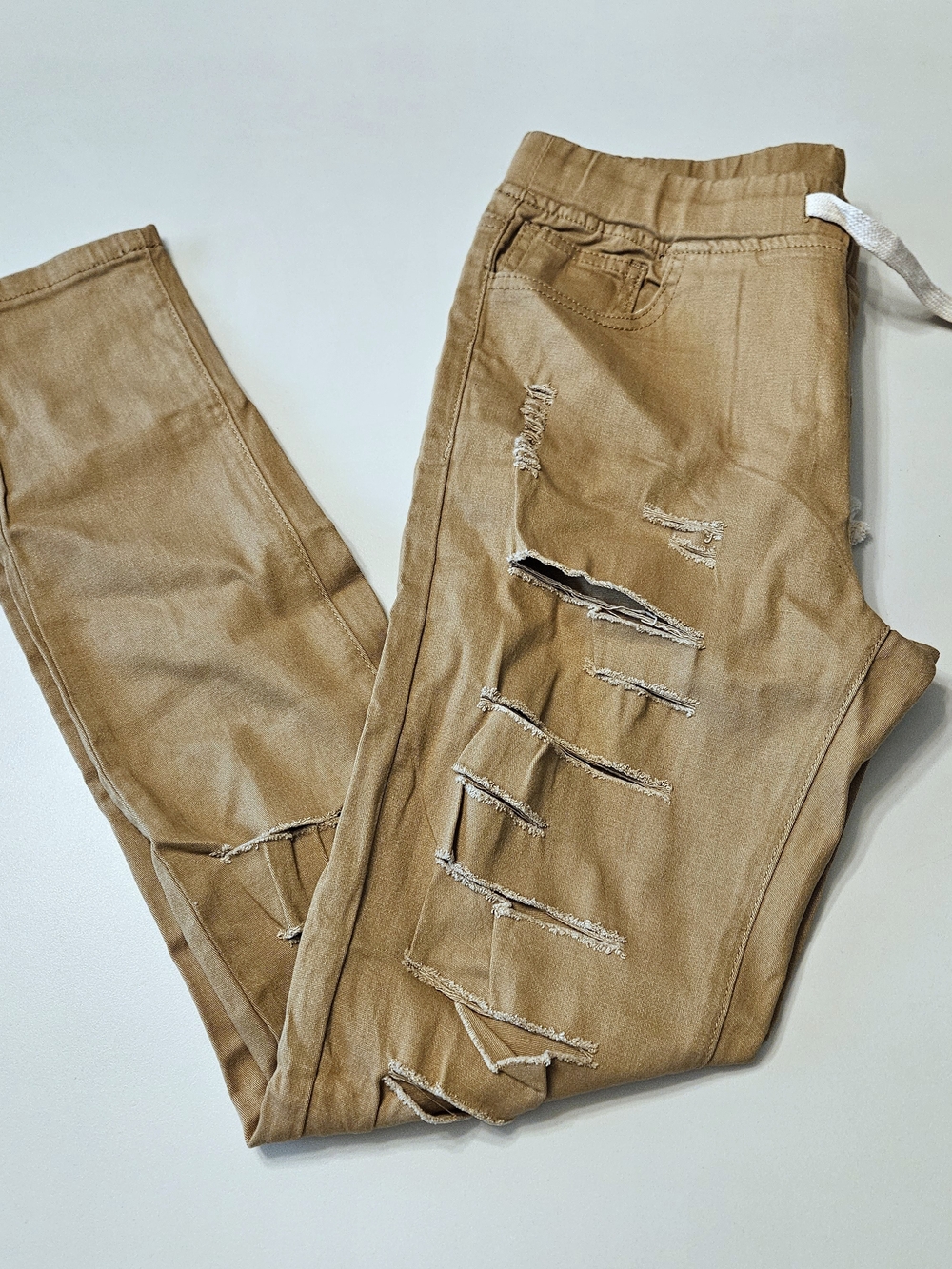 American Bazi Tan Distressed Jogger Pants